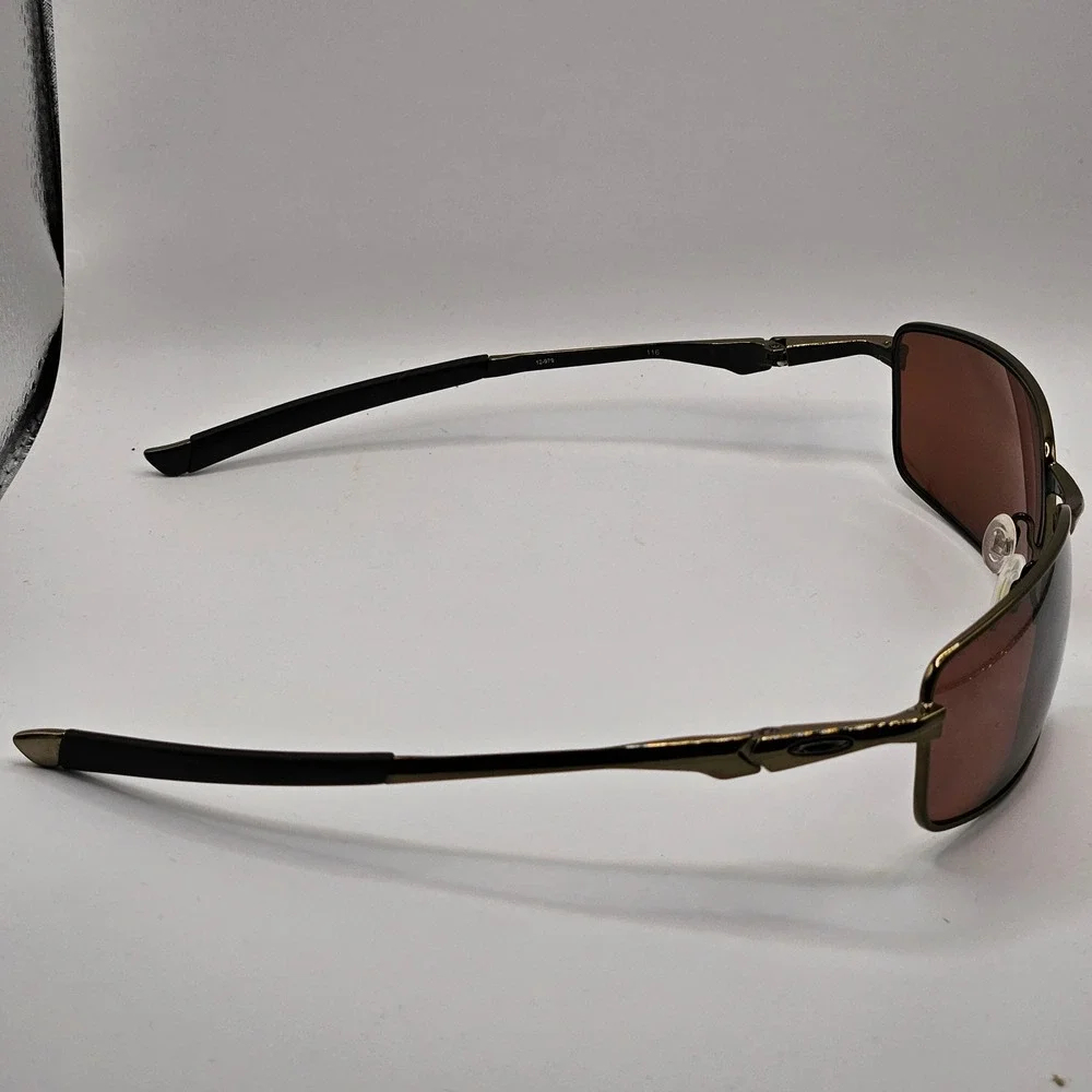 Oakley Splinter Sunglasses 12-979 Pewter Brown Polarized Rectangular Metal Frame